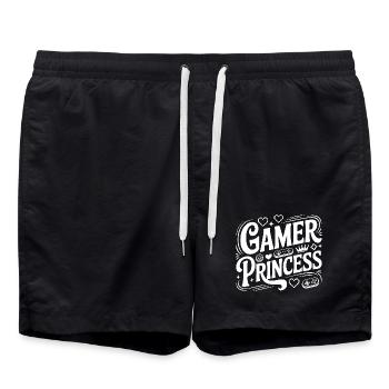 Gamer Princess - Swim Trunks - black - Front - AI Model Male 185 light (185cm)