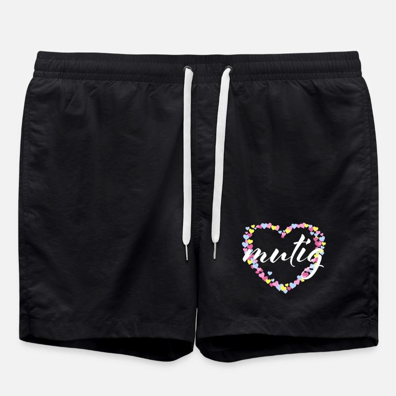 Courageous Courage Encourage - Cœur Pastel - Short de bain - noir