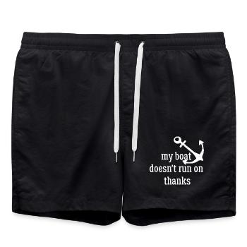 my boat doesn't run on thanks - Swim Trunks - black - Front - AI Model Male 185 light (185cm)
