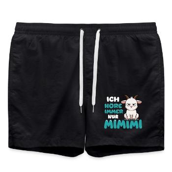 Ich Höre Immer Nur Ein Mimimi Ziege - Badeshorts - Schwarz - Vorne - AI Model Male 185 light (185cm)