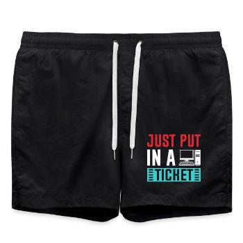 Just Put In A Ticket Graphic - Swim Trunks - black - Front - AI Model Male 185 light (185cm)