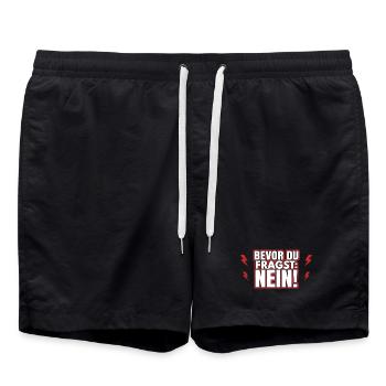 Bevor du fragst: Nein! - Badeshorts - Schwarz - Vorne - AI Model Male 185 light (185cm)