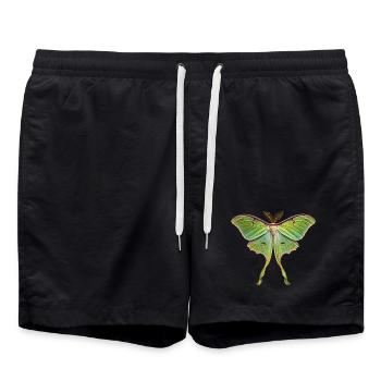 Luna Moth Actias luna - Short de bain - noir - Devant - AI Model Male 185 light (185cm)