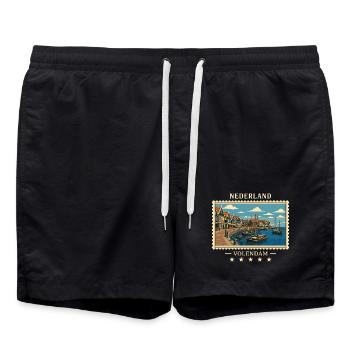 Nederland Volendam Vintage Reisemarke - Badeshorts - Schwarz - Vorne - AI Model Male 185 light (185cm)