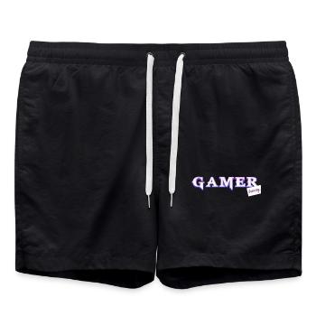 Jeder gamer braucht sein bunny! - Badeshorts - Schwarz - Vorne - AI Model Male 185 light (185cm)