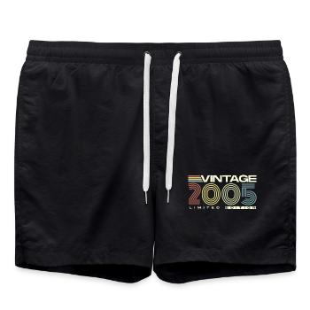 Vintage 2005 Vintage Birthday Gift Retro - Swim Trunks - black - Front - AI Model Male 185 light (185cm)