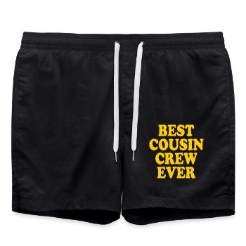 Best cousin crew ever - Badeshorts - Schwarz - Vorne - AI Model Male 185 light (185cm)