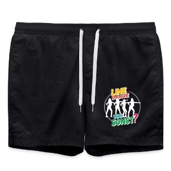 Line Dance für Männer und Frauen - was sonst? - Badeshorts - Schwarz - Vorne - AI Model Male 185 light (185cm)