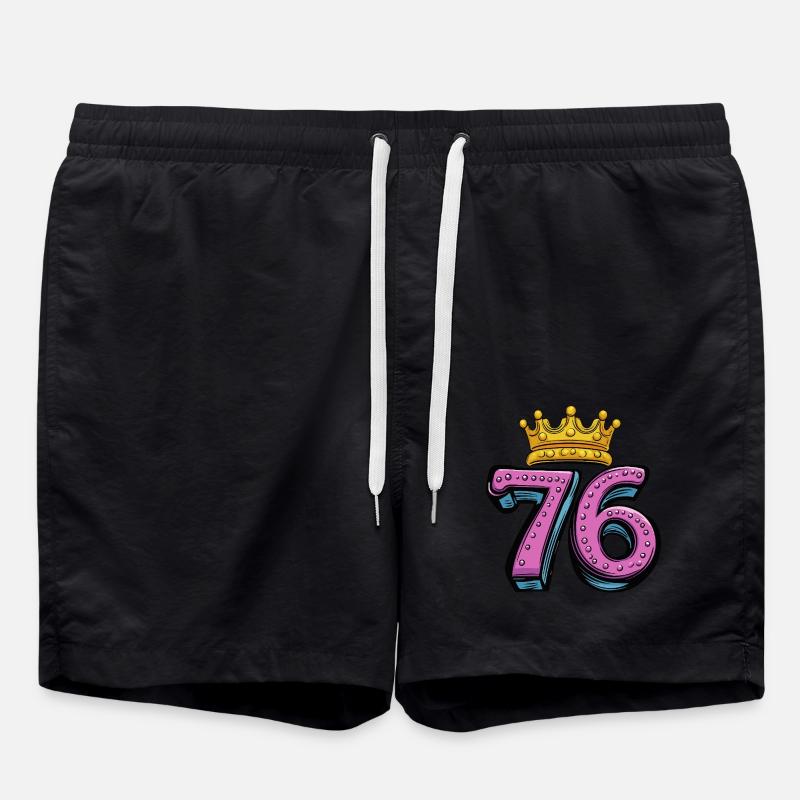 76 Number Krone - Swim Trunks - black