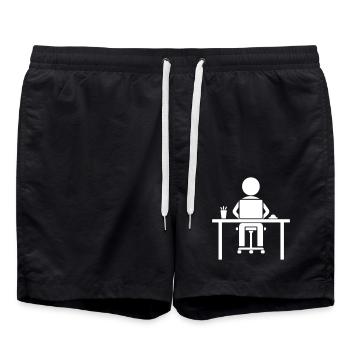 Worker Computer Job - Swim Trunks - black - Front - AI Model Male 185 light (185cm)