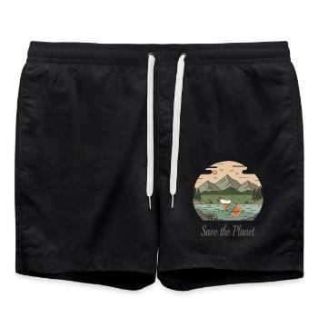 Save the Planet - Swim Trunks - black - Front - AI Model Male 185 light (185cm)