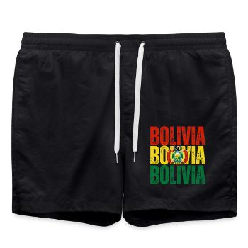 Drapeau bolivien, fierté bolivienne - Short de bain - noir - Devant - AI Model Male 185 light (185cm)