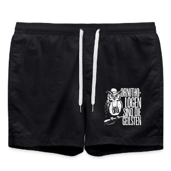 Ornithologen sind die Coolsten lustige Eule - Badeshorts - Schwarz - Vorne - AI Model Male 185 light (185cm)