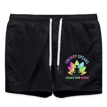 Bouddhisme Zen Méditation Bouddhiste Chakra Namaste - Short de bain - noir - Devant - AI Model Male 185 light (185cm)