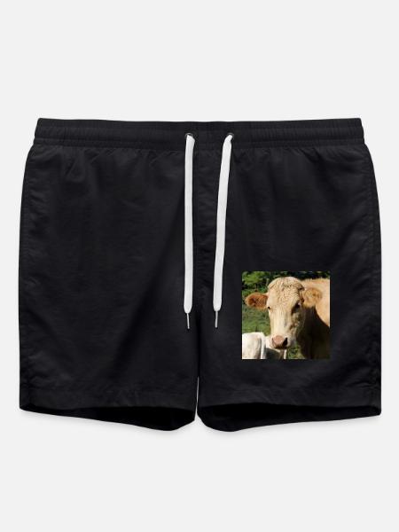 Kuh Poster - Badeshorts - Schwarz