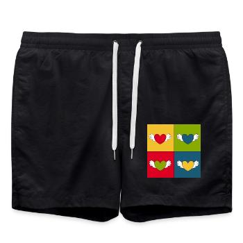 Cadeau Saint-Valentin Saint-Valentin - Short de bain - noir - Devant - AI Model Male 185 light (185cm)