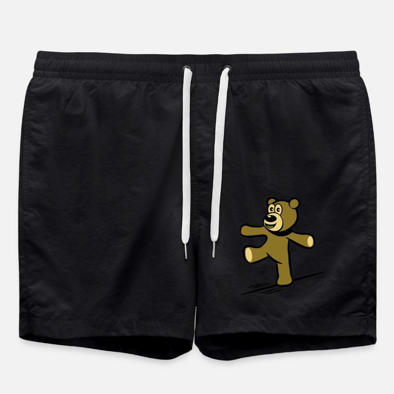 Teddy bear balance rope dance - Swim Trunks - black