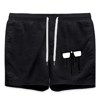 graffiti gouttes geek cool nerd lunettes lunettes lunettes - Short de bain - noir - Devant - AI Model Male 185 light (185cm)