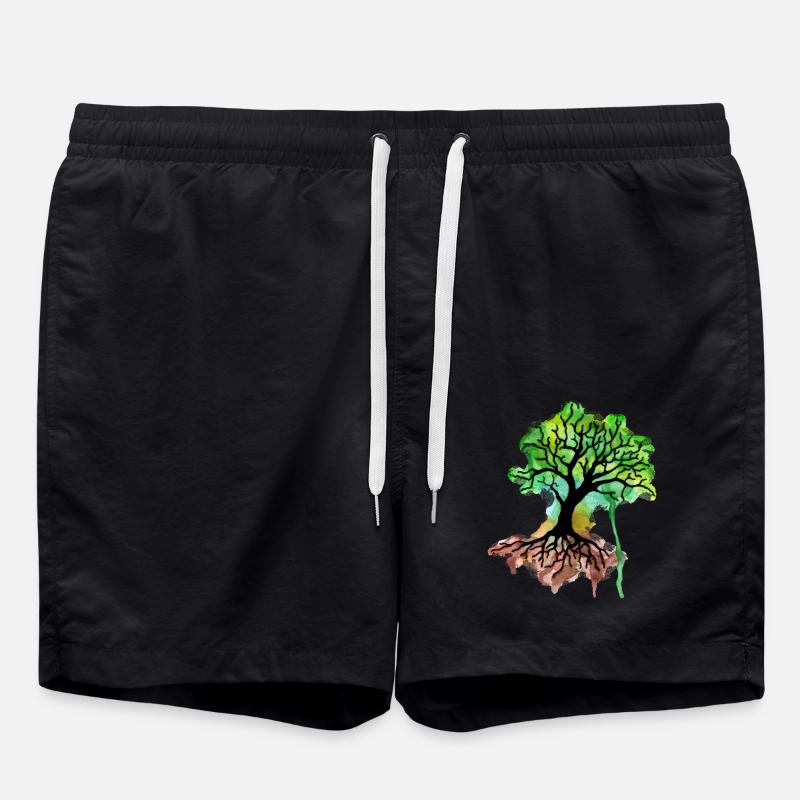arbre - Short de bain - noir