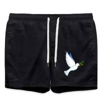 Peace dove of peace - Swim Trunks - black - Front - AI Model Male 185 light (185cm)