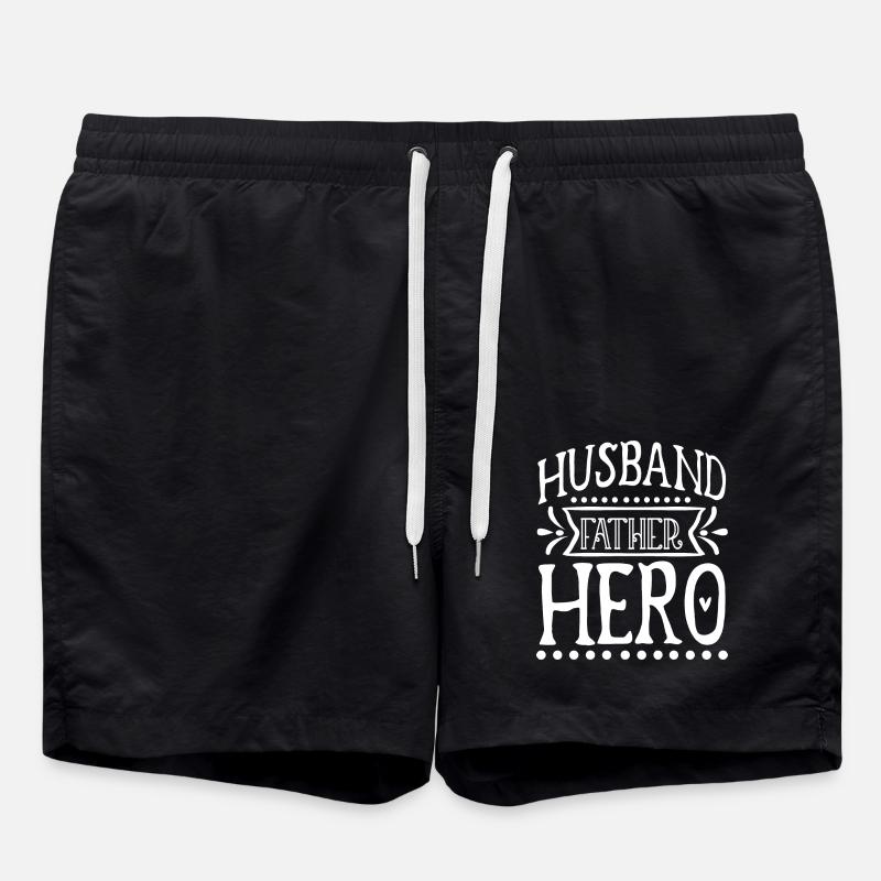 Husband Father Hero - Short de bain - noir
