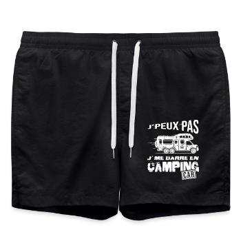 je me barre en camping car cadeau humour - Short de bain - noir - Devant - AI Model Male 185 light (185cm)
