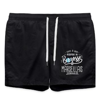marseillais bogosse Cadeau football supporter OM - Short de bain - noir - Devant - AI Model Male 185 light (185cm)