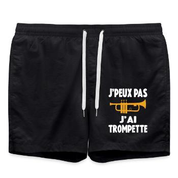 Je Peux Pas J'ai Trompette Instrument De Musique - Short de bain - noir - Devant - AI Model Male 185 light (185cm)