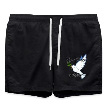 donner une chance à la paix pigeon - Short de bain - noir - Devant - AI Model Male 185 light (185cm)