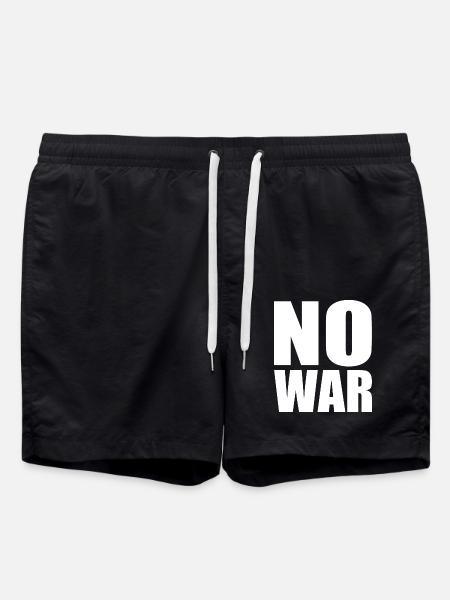 No war - Swim Trunks - black