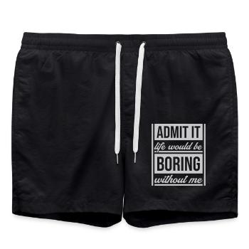 vie ennuyeuse sans moi - Short de bain - noir - Devant - AI Model Male 185 light (185cm)