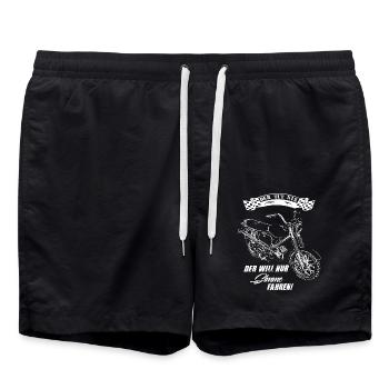 DER TUT NIX - DER WILL NUR SIMME FAHREN - Badeshorts - Schwarz - Vorne - AI Model Male 185 light (185cm)