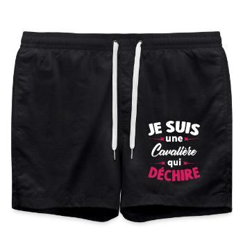 Je Suis Une Cavalière Qui Déchire - Short de bain - noir - Devant - AI Model Male 185 light (185cm)
