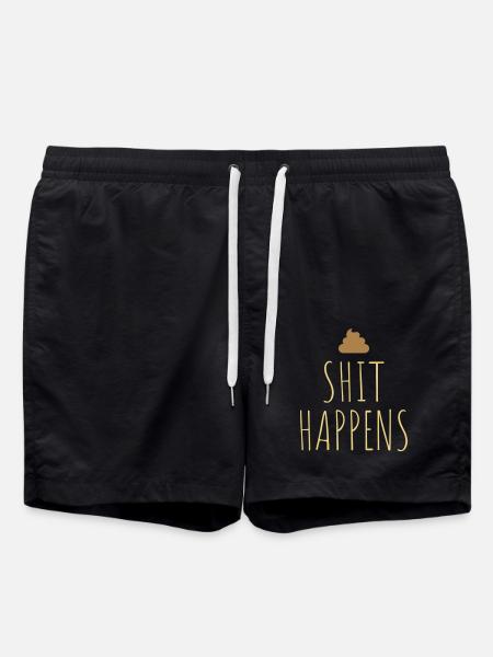 Shit happens feces pile - Swim Trunks - black
