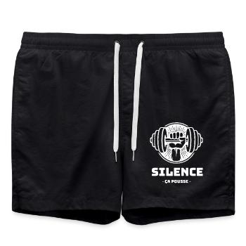 Silence ça pousse - Short de bain - noir - Devant - AI Model Male 185 light (185cm)
