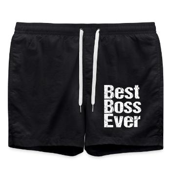 Best Boss Ever - Badeshorts - Schwarz - Vorne - AI Model Male 185 light (185cm)