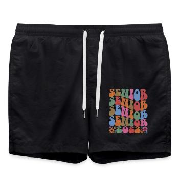 Senior 2023 Retro Blumen Abschlussfeier Geschenk - Badeshorts - Schwarz - Vorne - AI Model Male 185 light (185cm)