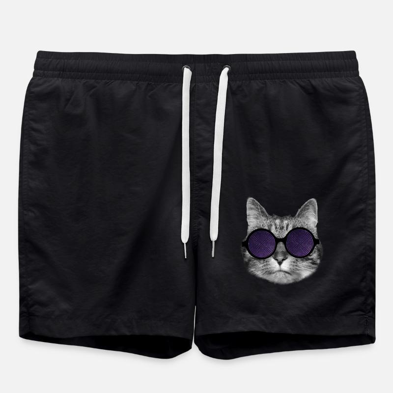 Lunettes pour chat et hypnotiques - Short de bain - noir