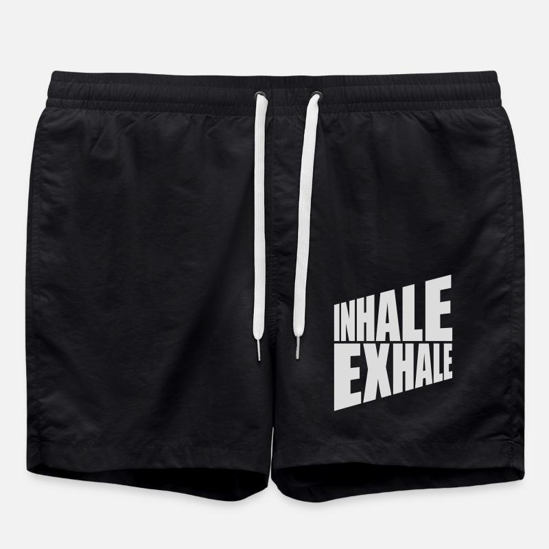 Inspirez expirez Yoga citation - Short de bain - noir