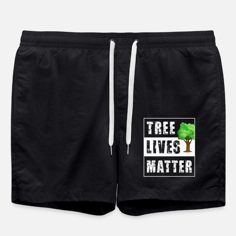 Tree Trees - Swim Trunks - black