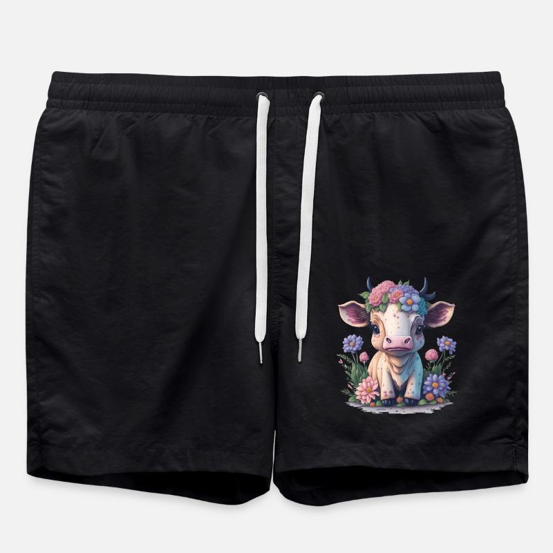 Kuh - Badeshorts - Schwarz