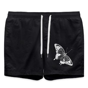 A Jewel of Nature: Illuminating Sketch of a Butterfly Butterfly - Swim Trunks - black - Front - AI Model Male 185 light (185cm)