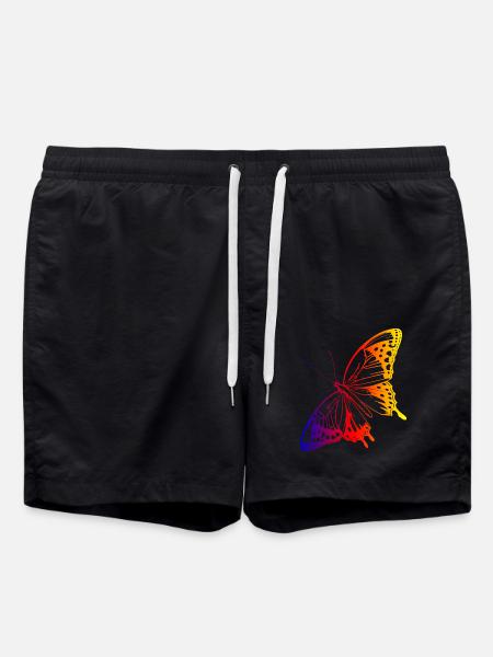 Radiant Symphony: An Astonishing Sketch of a Butterfly - Swim Trunks - black