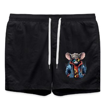 Urban Rodent: Streetwise Mouse Vibes - Short de bain - noir - Devant - AI Model Male 185 light (185cm)