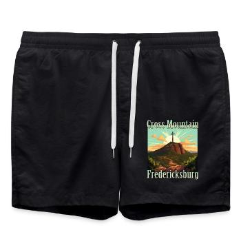 Cross Mountain - The perfect place for an excursion - Swim Trunks - black - Front - AI Model Male 185 light (185cm)