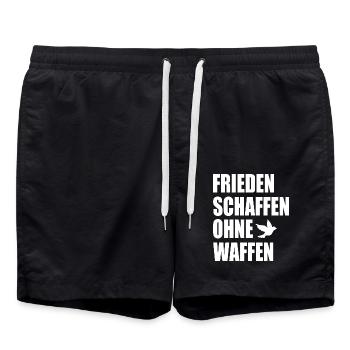 Frieden schaffen ohne waffen - Badeshorts - Schwarz - Vorne - AI Model Male 185 light (185cm)