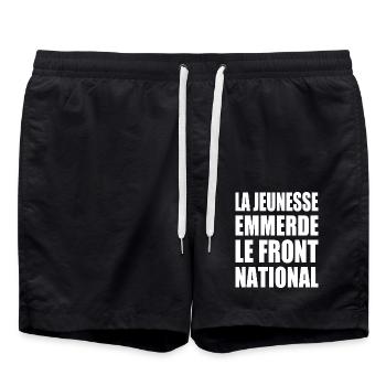 The youth fucks the National Front - Swim Trunks - black - Front - AI Model Male 185 light (185cm)