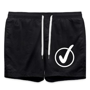 crochet - Short de bain - noir - Devant - AI Model Male 185 light (185cm)
