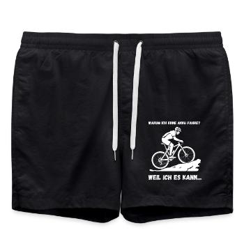 Radfahrer, ohne Akku, Design, weil ich es kann - Badeshorts - Schwarz - Vorne - AI Model Male 185 light (185cm)