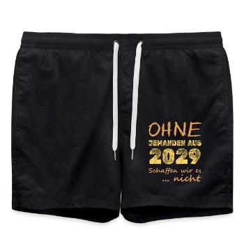 Schaffen 2029 - Badeshorts - Schwarz - Vorne - AI Model Male 185 light (185cm)